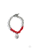 Paparazzi Locked Down Necklace Red & Locked and Loved Bracelet Red