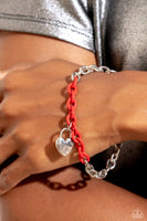 Paparazzi Locked Down Necklace Red & Locked and Loved Bracelet Red