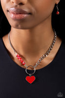 Paparazzi Mismatched Mayhem Necklace Red