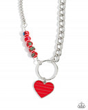 Paparazzi Mismatched Mayhem Necklace Red