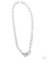 Paparazzi Mismatched Monarchy Necklace White