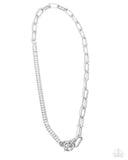 Paparazzi Mismatched Monarchy Necklace White