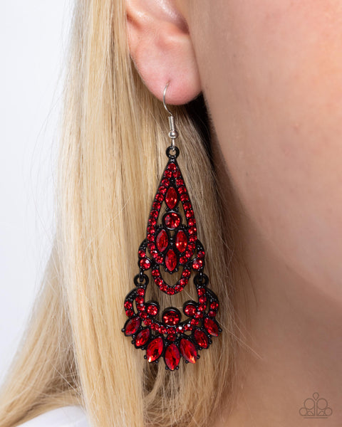 Paparazzi Opera Stage Earrings Red