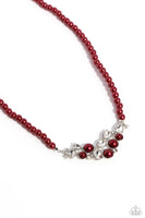 Paparazzi Pampered Pearls Necklace Red