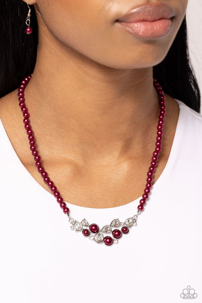 Paparazzi Pampered Pearls Necklace Red