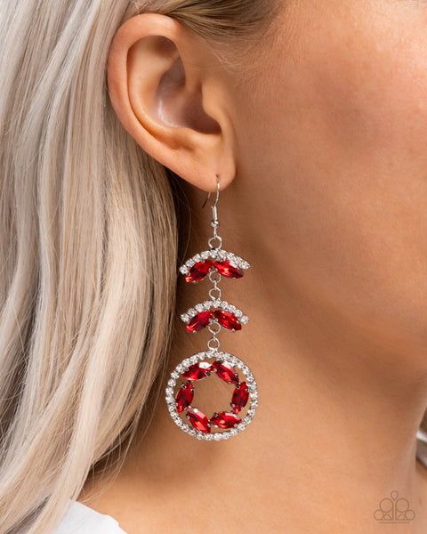 Paparazzi Polished Pattern Earrings Red