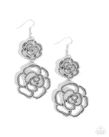 Paparazzi Reminiscent Rosette Earrings Silver