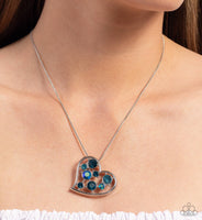 Paparazzi Romantic Recognition Necklace Blue (Iridescent)