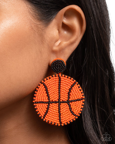 Paparazzi Shooting Hoops Earrings Orange