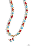 Paparazzi Speckled Story Necklace Red