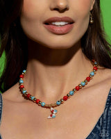 Paparazzi Speckled Story Necklace Red
