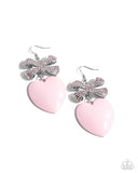 Paparazzi Suitable Sweetheart Earrings Pink