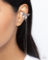 Paparazzi Take Flight Earrings Silver (Ear Cuffs)