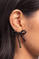 Paparazzi The BOW Must Go On Earrings Black