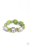 Paparazzi Evolving Elegance Necklace Green, Developing Dignity Earrings Green & Transforming Taste Bracelet Green