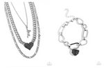 Paparazzi Luxurious Love Necklace Black & HEART Director Bracelet Black