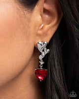 Paparazzi Valentines Vaudeville Earrings Red