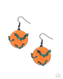 Paparazzi Vampire Bats Earrings Orange