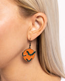 Paparazzi Vampire Bats Earrings Orange