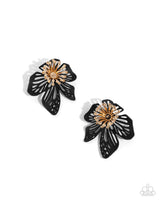 Paparazzi Wonderland Wallflower Earrings Black