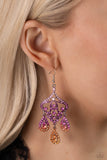 Paparazzi For the Most HEART Necklace Pink & Chandelier Command Earrings Multi