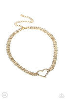 Paparazzi Rows Of Romance Necklace Gold & Soft and Sweet Earrings Red