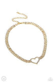 Paparazzi Rows Of Romance Necklace Gold & Soft and Sweet Earrings Red