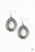 Paparazzi Mountain Mover Earrings White - Glitz By Lisa 