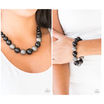 Paparazzi Color Me CEO Necklace Black and Humble Hustle Bracelet Black - Glitz By Lisa 