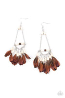 Paparazzi Haute Hawk Earrings White