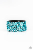 Paparazzi Starry Sequins Urban Bracelet Blue - Glitz By Lisa 