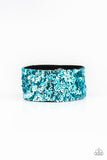 Paparazzi Starry Sequins Urban Bracelet Blue - Glitz By Lisa 