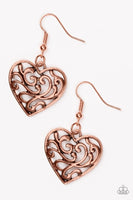 Paparazzi The Truth Hearts Earrings Copper