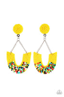 Paparazzi Let It BEAD Necklace Yellow, Make it RAINBOW Earrings Yellow & Basecamp Boyfriend Bracelet Yellow