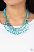 Paparazzi All Across the GLOBETROTTER Necklace Blue & In The Clear Earrings Blue