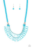 Paparazzi All Across the GLOBETROTTER Necklace Blue & In The Clear Earrings Blue