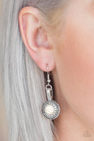 Paparazzi Simply Stagecoach Earrings White - Glitz By Lisa 