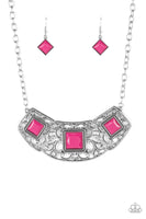 Paparazzi Feeling Inde-PENDANT Necklace Pink - Glitz By Lisa 
