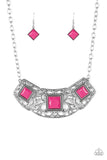 Paparazzi Feeling Inde-PENDANT Necklace Pink - Glitz By Lisa 