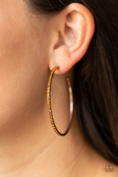 Paparazzi Trending Twinkle Earrings Copper - Glitz By Lisa 
