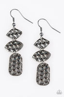 Paparazzi Nine to HIVE Earrings Black - Glitz By Lisa 