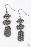 Paparazzi Nine to HIVE Earrings Black - Glitz By Lisa 