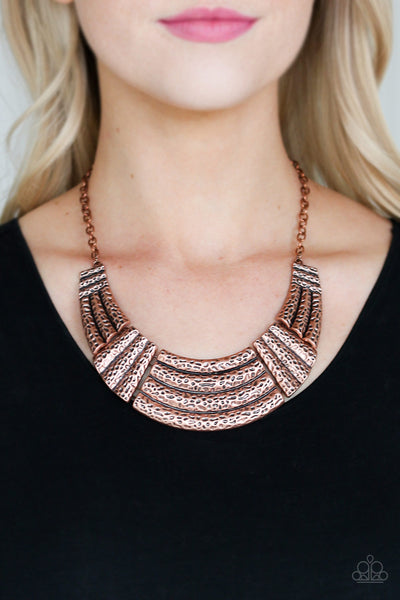 Paparazzi Ready To Pounce Necklace Copper - Glitz By Lisa 