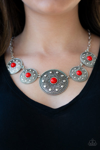 Paparazzi Hey, SOL Sister Necklace Red - Glitz By Lisa 