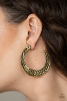 Paparazzi The HOOP Up Earrings Brass - Glitz By Lisa 