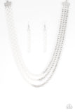 Paparazzi Turn Up The Volume Necklace White - Glitz By Lisa 