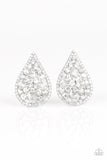 Paparazzi REIGN-Storm Earrings White - Glitz By Lisa 