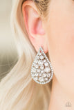 Paparazzi REIGN-Storm Earrings White - Glitz By Lisa 