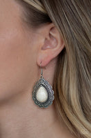 Paparazzi Mountain Mover Earrings White - Glitz By Lisa 