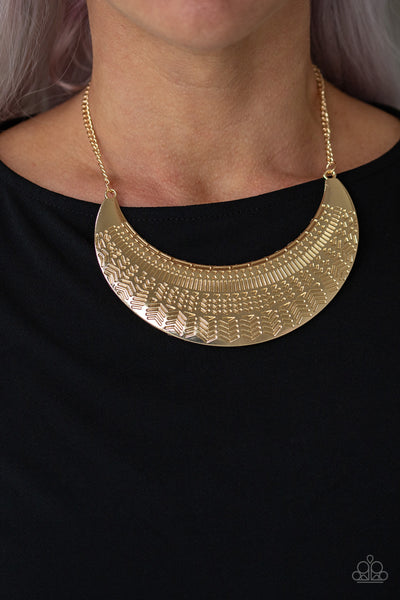 Paparazzi Large As Life Necklace Gold - Glitz By Lisa 